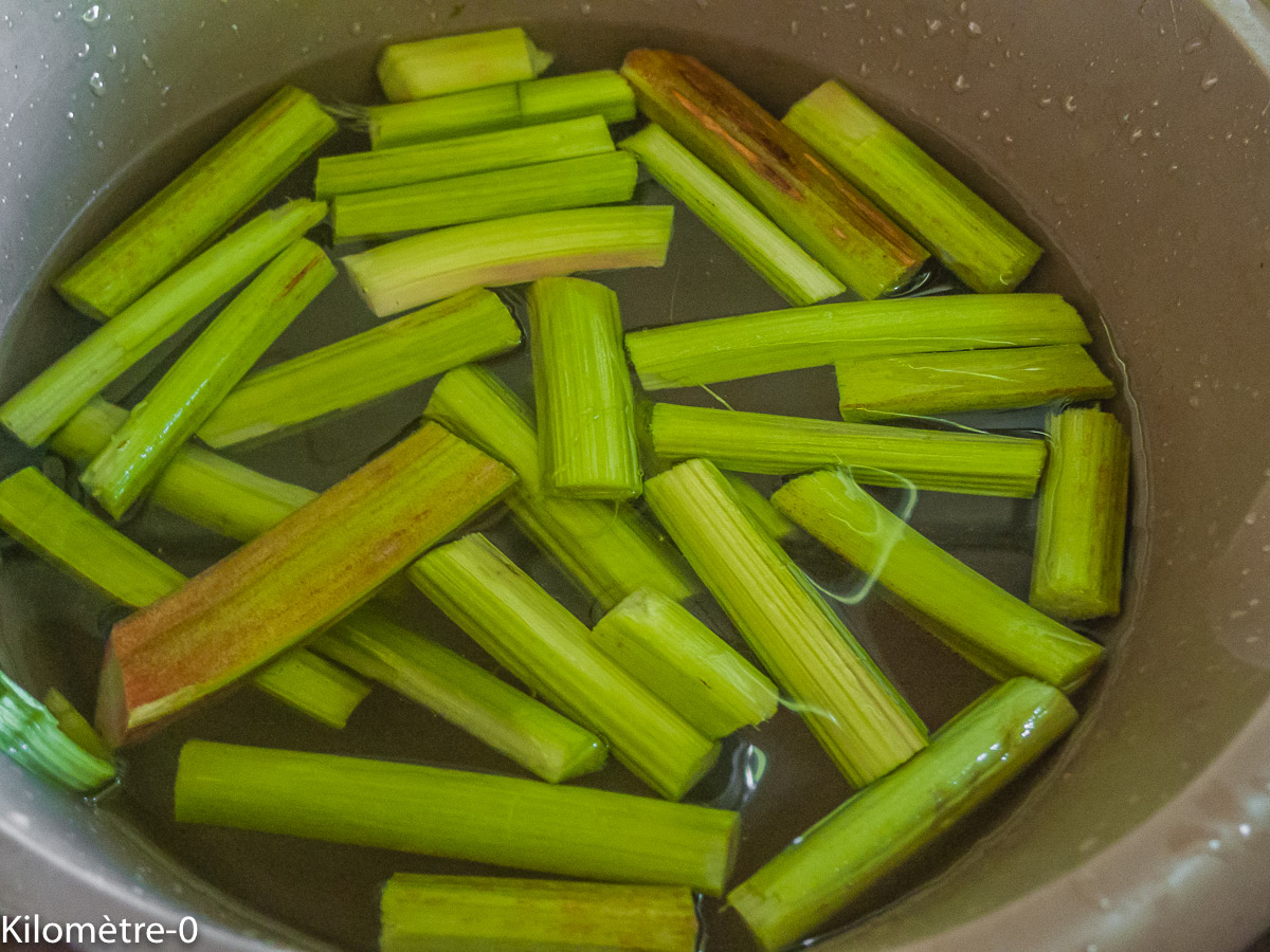 Photo de recette de rhubarbe, four vapeur de Kilomètre-0, blog de cuisine réalisée à partir de produits locaux et issus de circuits courts