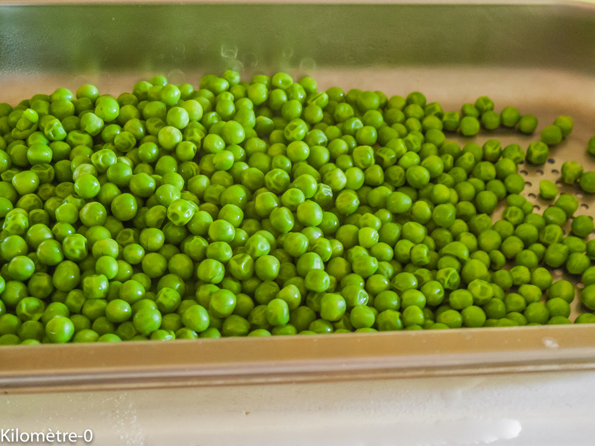 Photo de recette de petits pois four vapeur de Kilomètre-0, blog de cuisine réalisée à partir de produits locaux et issus de circuits courts