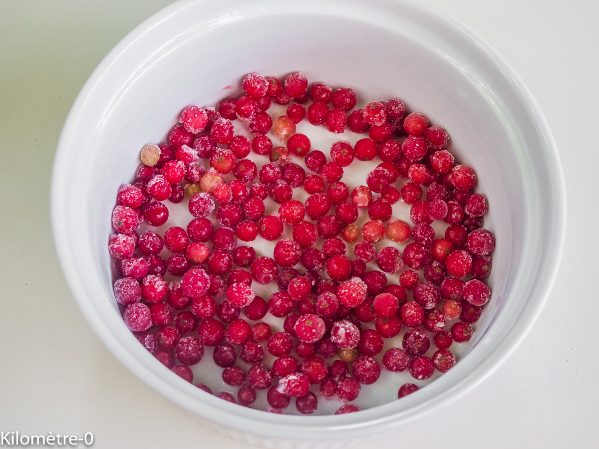 Photo de recette de groseilles, oeufs au lait de Kilomètre-0, blog de cuisine réalisée à partir de produits locaux et issus de circuits courts