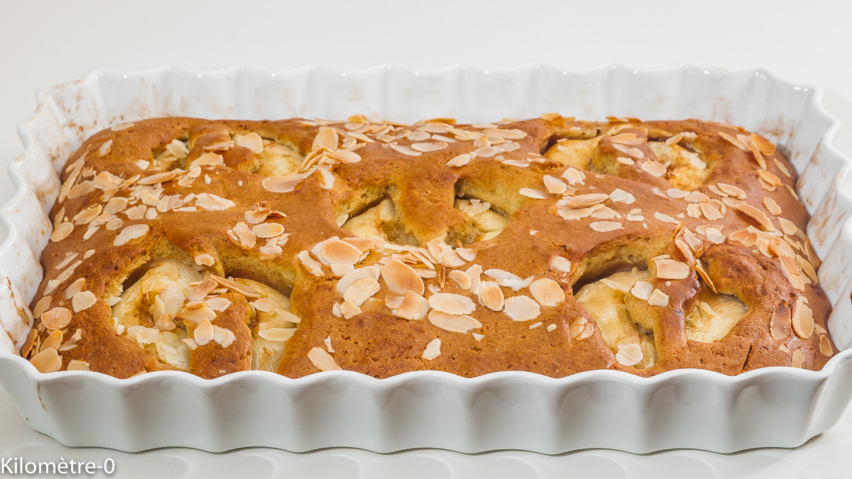 Photo de recette de gâteau facile, rapide, pêche, amandes de Kilomètre-0, blog de cuisine réalisée à partir de produits locaux et issus de circuits courts