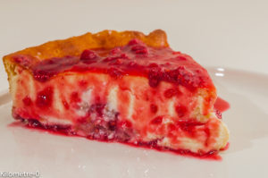 Photo de recette de cheesecake aux framboises de  Kilomètre-0, blog de cuisine réalisée à partir de produits locaux et issus de circuits courts