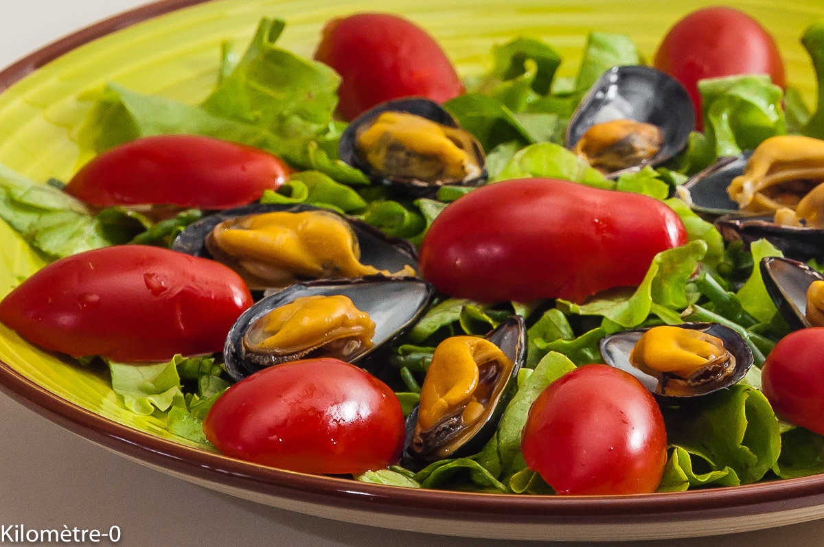 Photo de recette de salade de moules, salicorne, pourpier, facile, Kilomètre-0, blog de cuisine réalisée à partir de produits locaux et issus de circuits courts