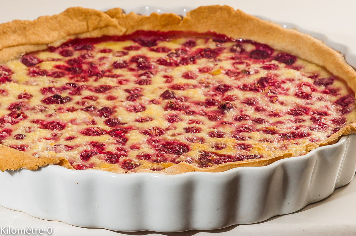 Photo de recette de quiche, framboises, tarte facile, rapide de Kilomètre-0, blog de cuisine réalisée à partir de produits locaux et issus de circuits courts