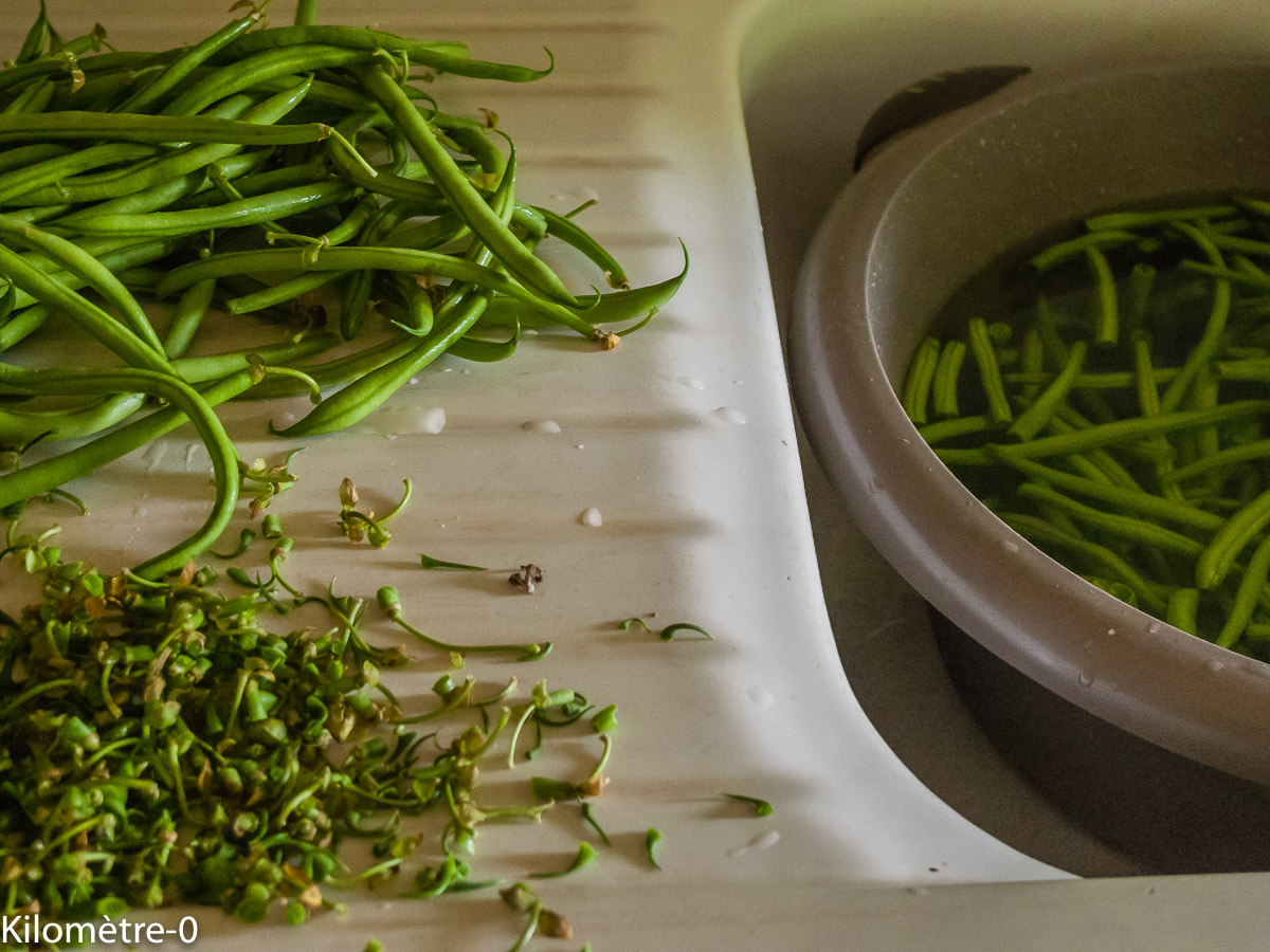 Photo de recette de haricots verts de Kilomètre-0, blog de cuisine réalisée à partir de produits locaux et issus de circuits courts