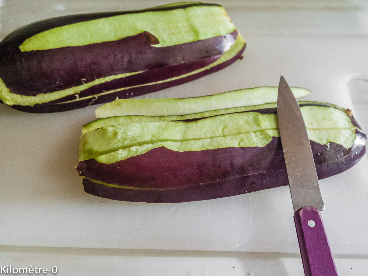 Photo de recette d'aubergines, facile, de Kilomètre-0, blog de cuisine réalisée à partir de produits locaux et issus de circuits courts