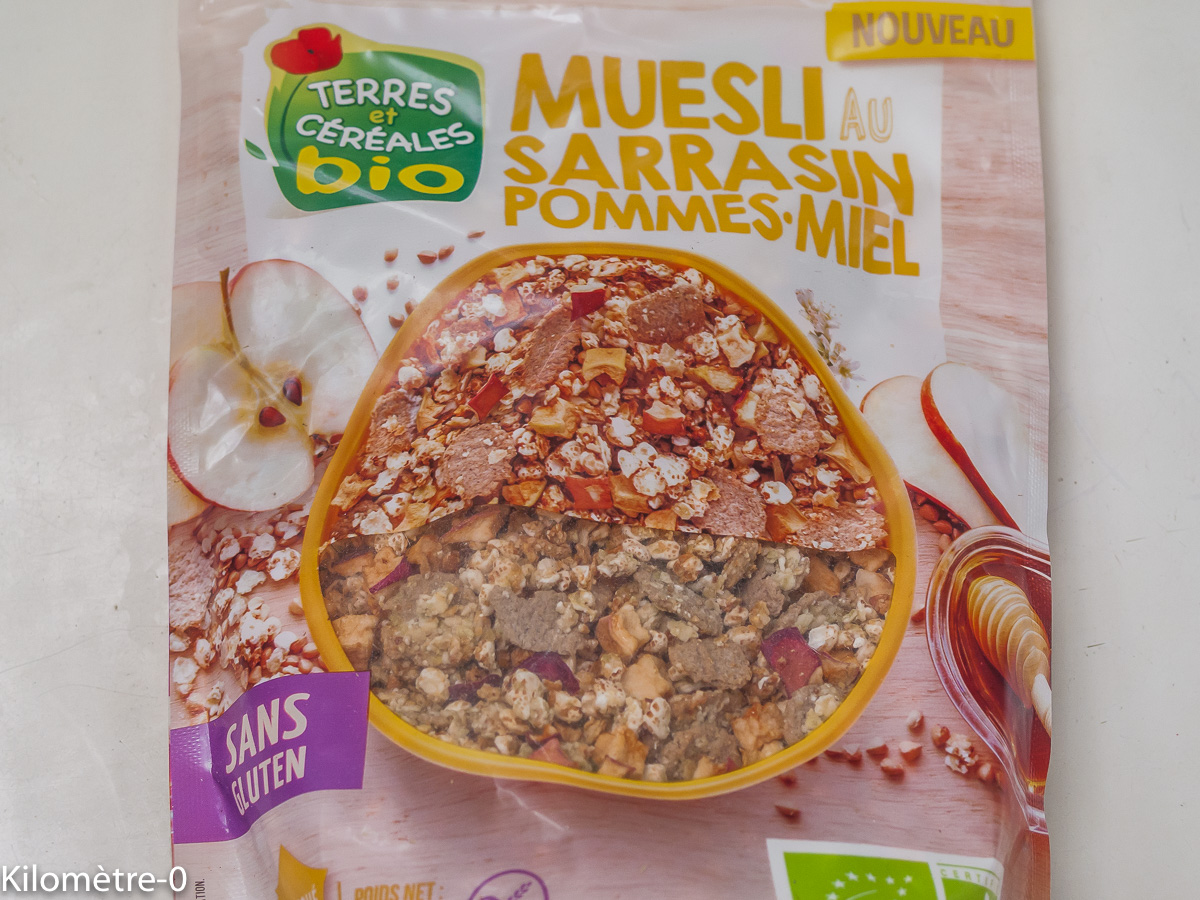 Photo de recette de muesli de Kilomètre-0, blog de cuisine réalisée à partir de produits locaux et issus de circuits courts