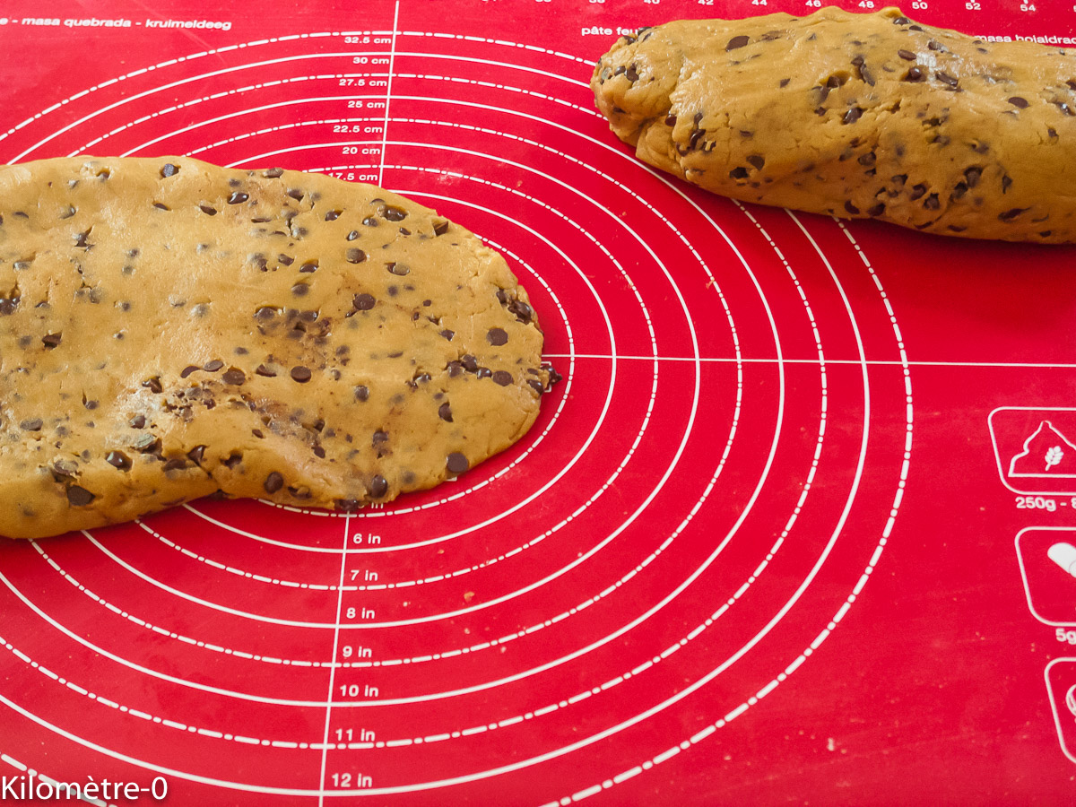 Photo de recette de pâte à cookies facile, rapide, légère, bio de Kilomètre-0, blog de cuisine réalisée à partir de produits locaux et issus de circuits courts
