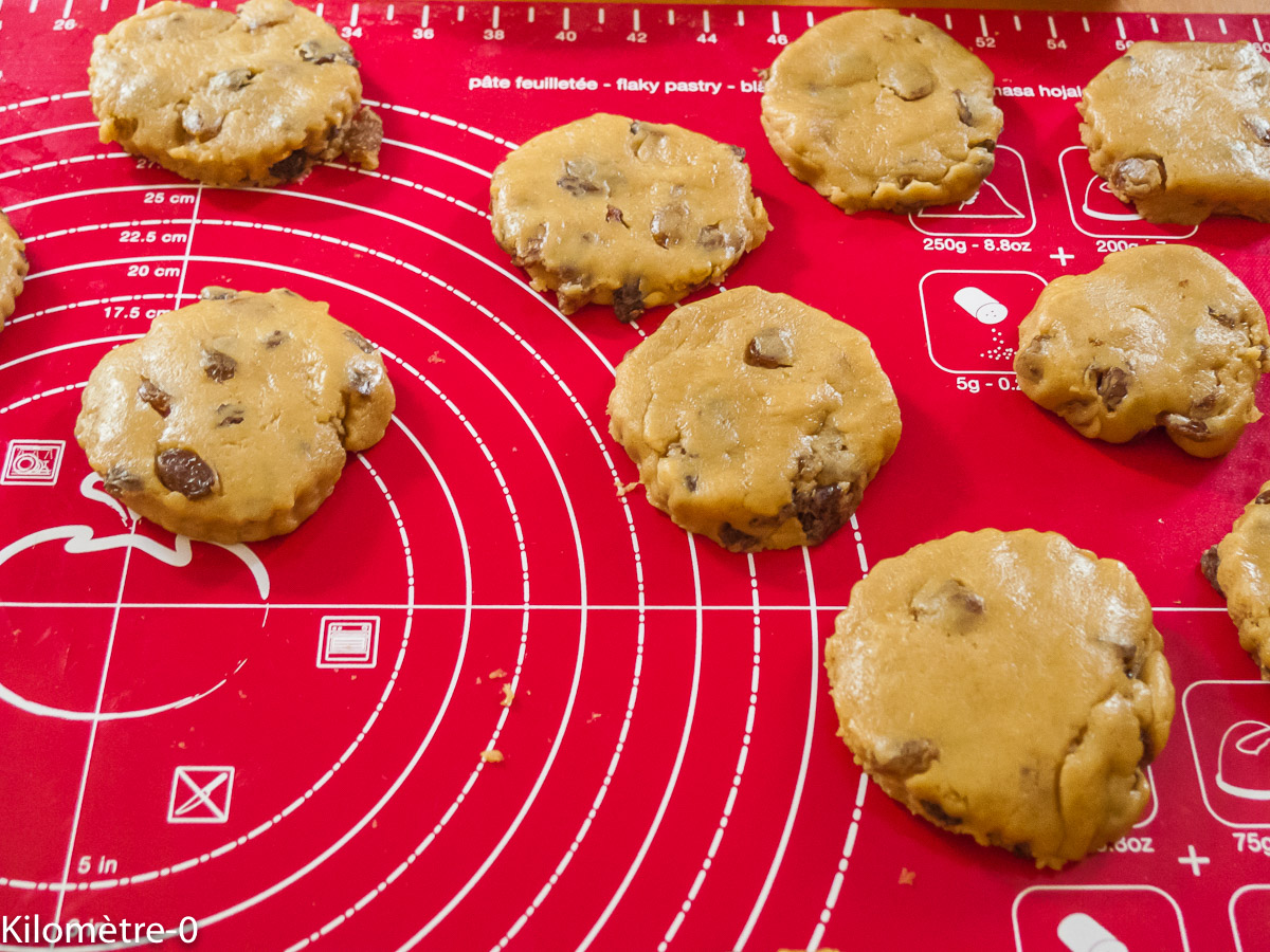 Photo de recette de pâte à cookies aux raisins, bio, facile, de Kilomètre-0, blog de cuisine réalisée à partir de produits locaux et issus de circuits courts