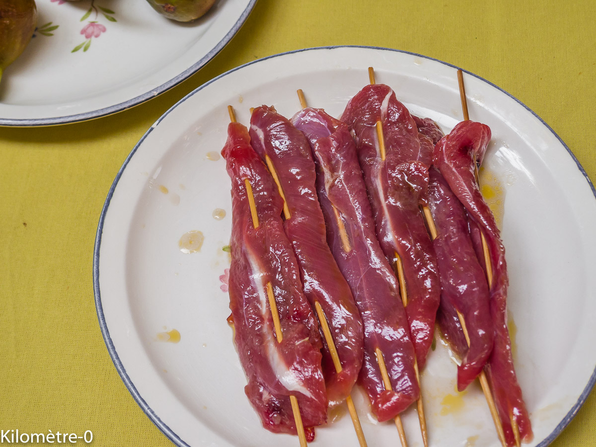 Photo de recette de canard, brochette, grillade de Kilomètre-0, blog de cuisine réalisée à partir de produits locaux et issus de circuits courts