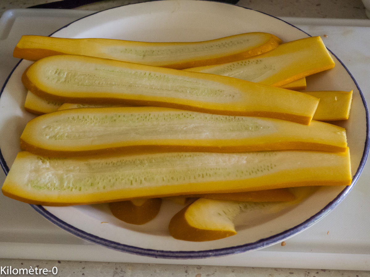 Photo de recette de courgettes bio de Kilomètre-0, blog de cuisine réalisée à partir de produits locaux et issus de circuits courts