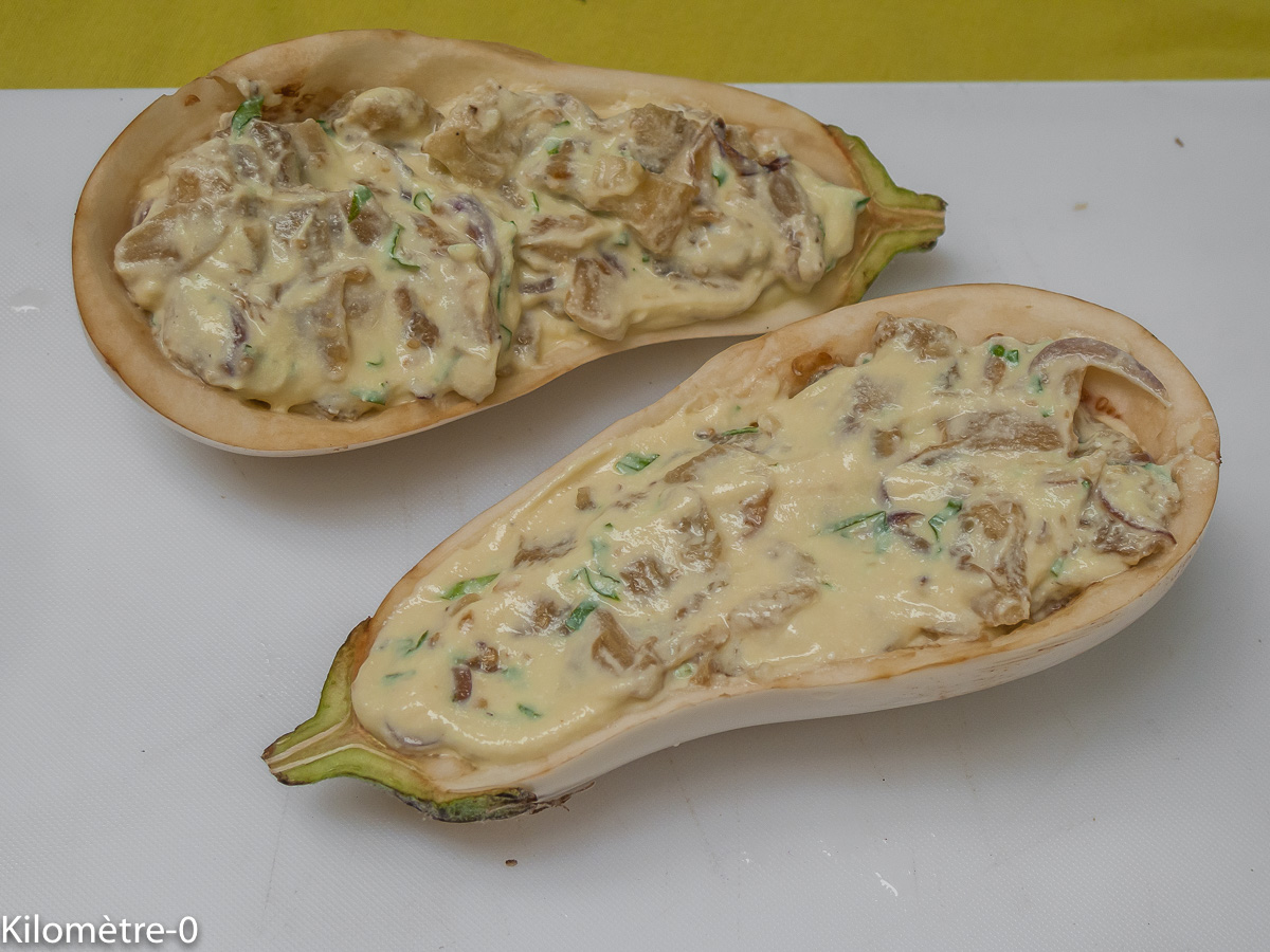 Photo de recette d'aubergine blanches farice, bio, ricotta de Kilomètre-0, blog de cuisine réalisée à partir de produits locaux et issus de circuits courts