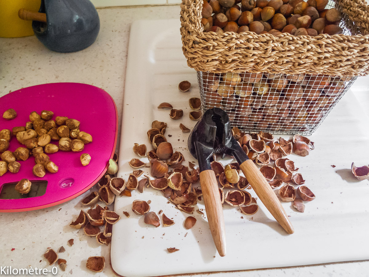 Photo de recette de noisettes, bio de Kilomètre-0, blog de cuisine réalisée à partir de produits locaux et issus de circuits courts
