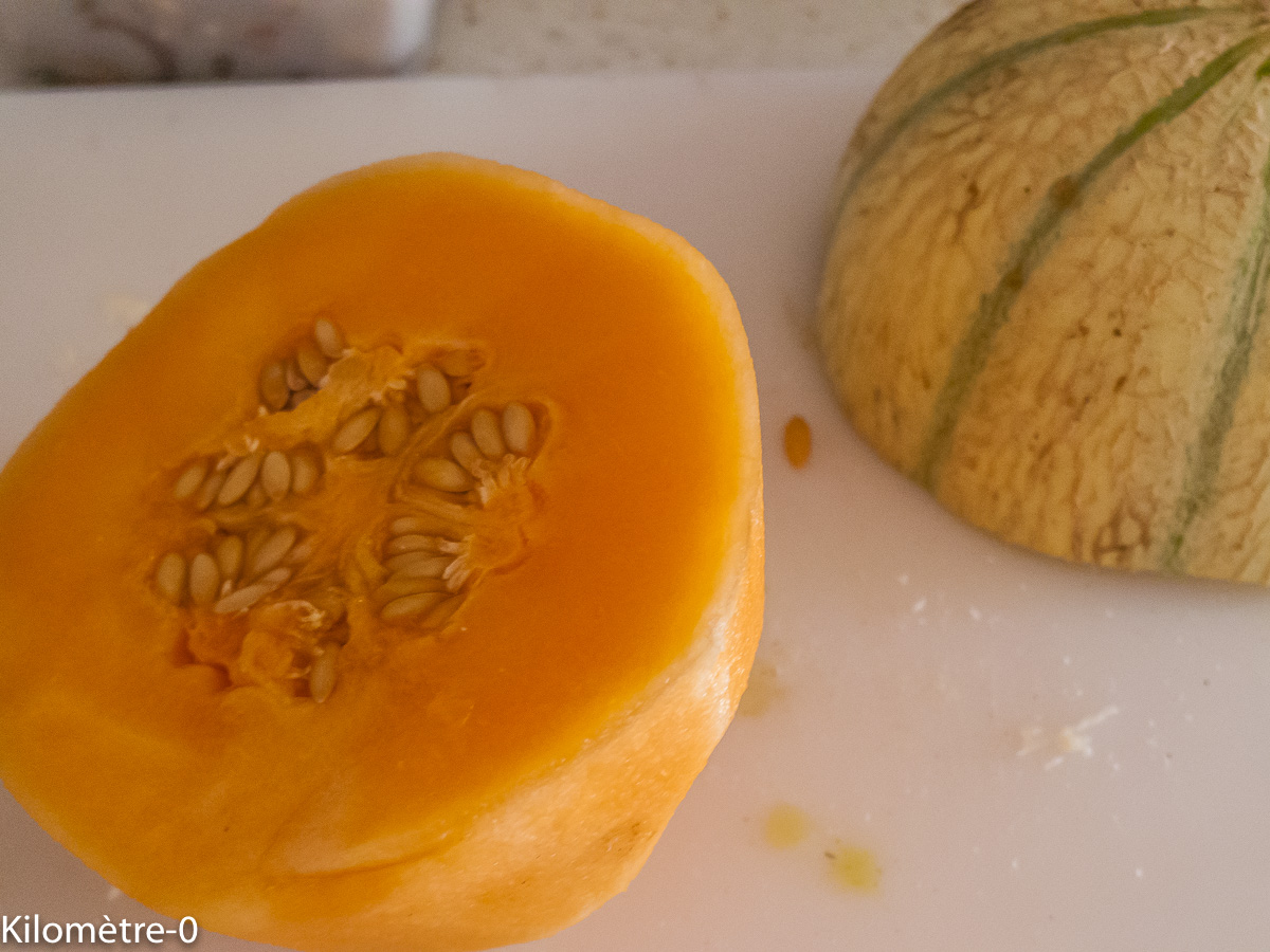 Photo de recette de melon de Kilomètre-0, blog de cuisine réalisée à partir de produits locaux et issus de circuits courts