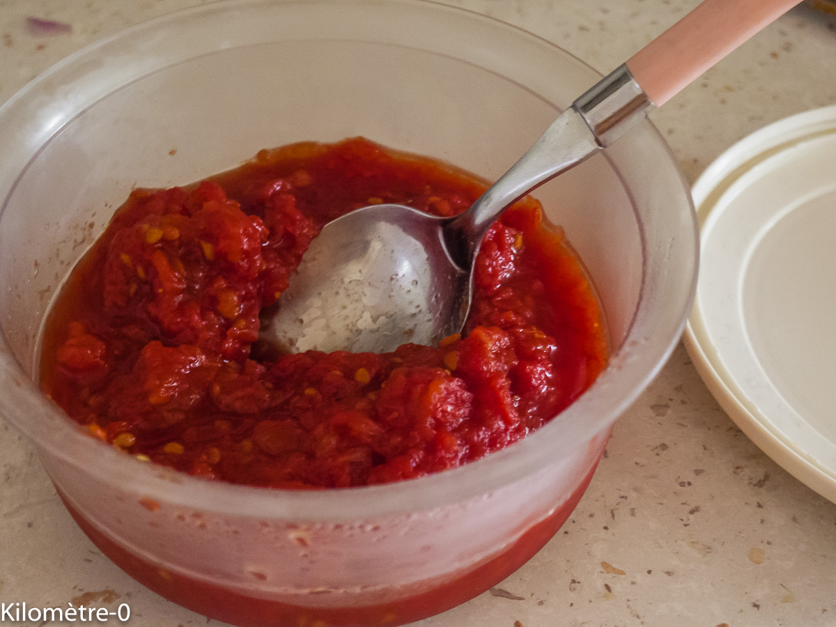 Photo de recette de coulis de tomates de Kilomètre-0, blog de cuisine réalisée à partir de produits locaux et issus de circuits courts