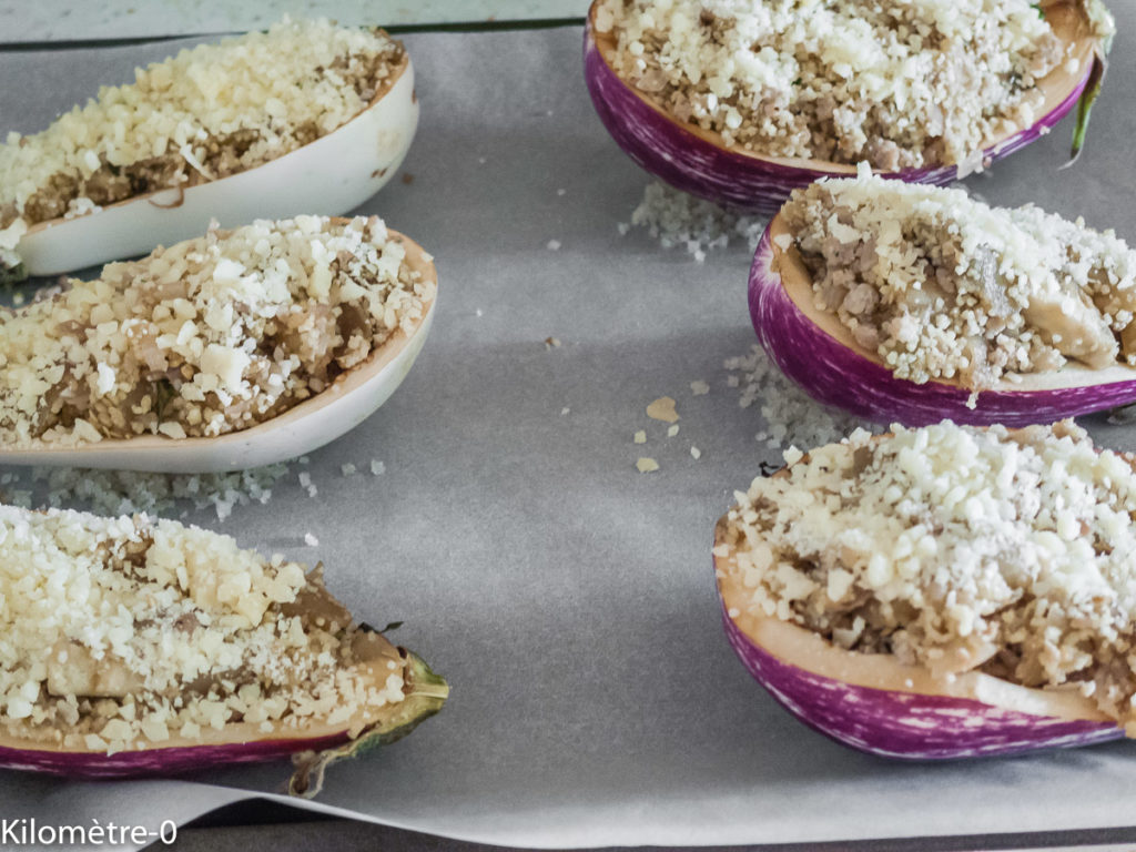 Aubergines Farcies A La Semoule Et Aux Saucisses Kilometre 0