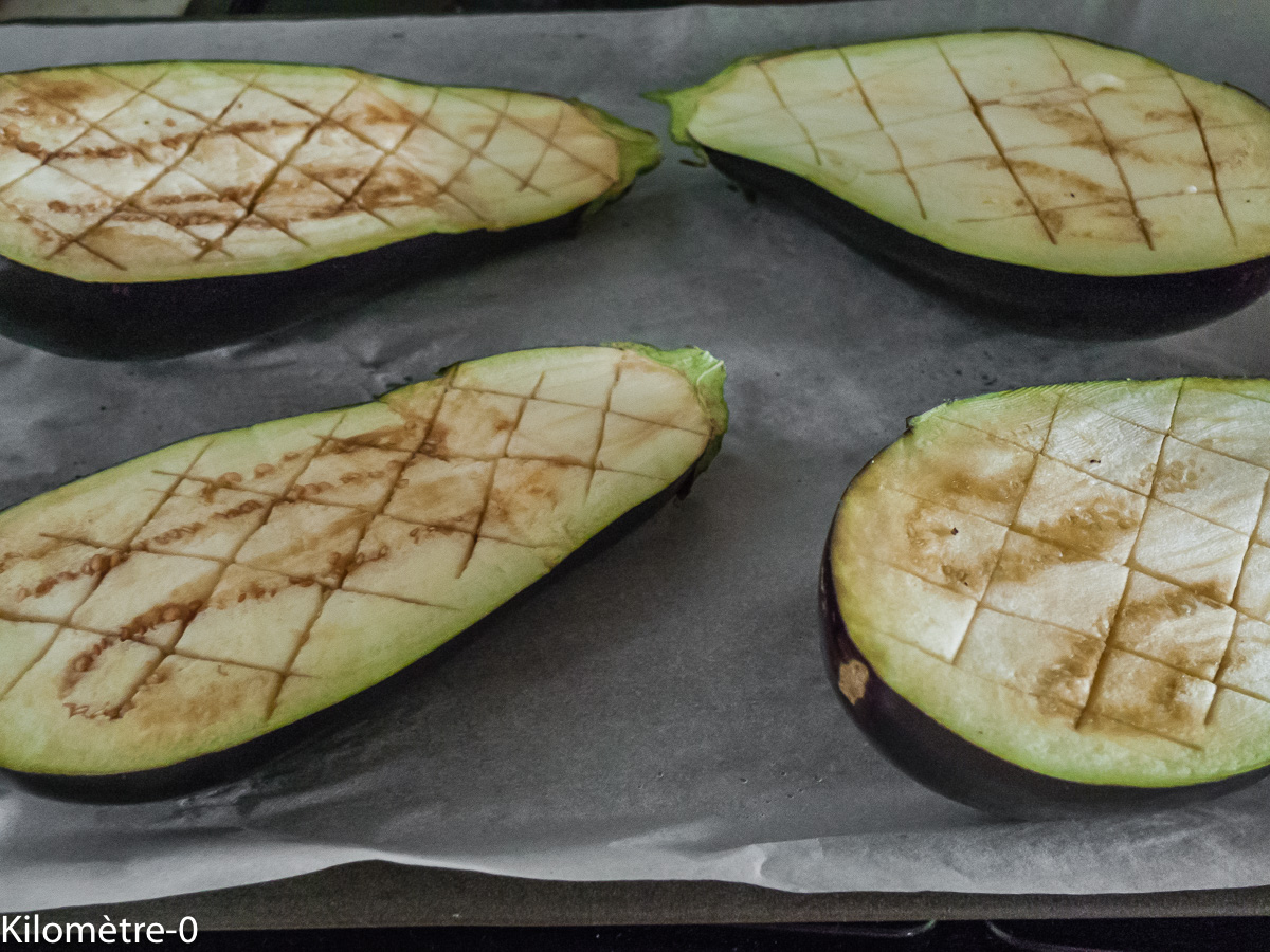 Photo de recette d'aubergine de Kilomètre-0, blog de cuisine réalisée à partir de produits locaux et issus de circuits courts