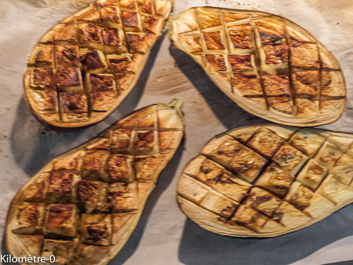Photo de recette d'aubergine grillée de Kilomètre-0, blog de cuisine réalisée à partir de produits locaux et issus de circuits courts