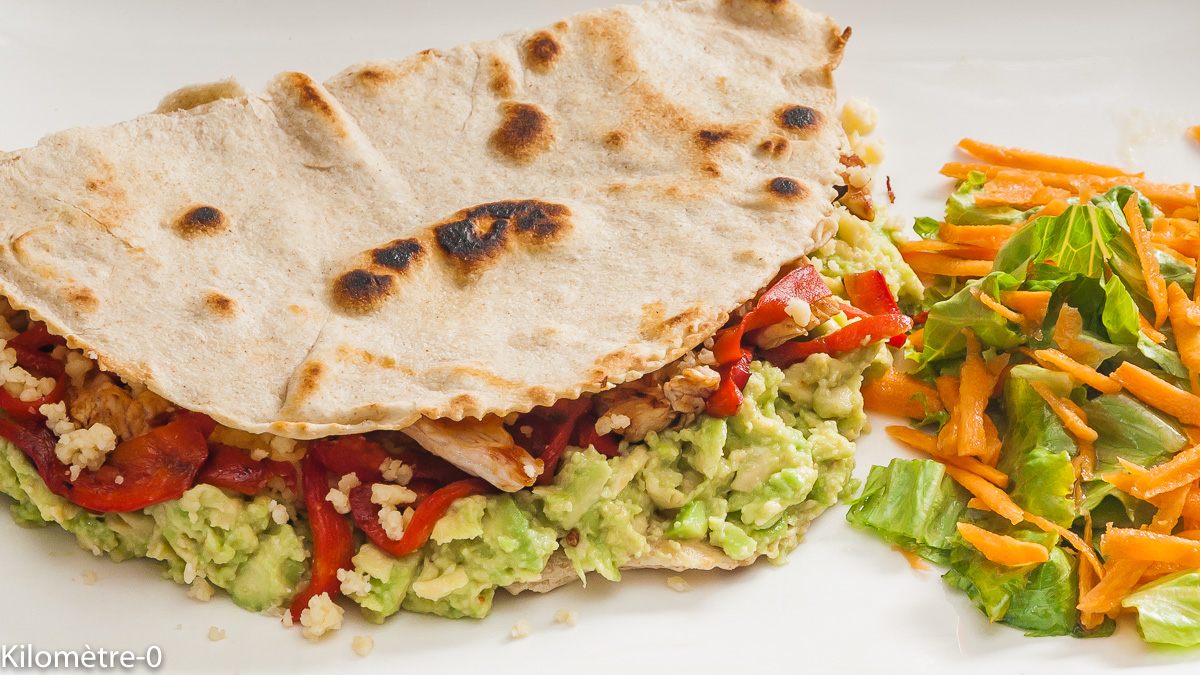 Photo de recette mexicaine, facile, tacos maison, cuisine du monde, Amérique centrale, avocat, dinde, poivron, de Kilomètre-0, blog de cuisine réalisée à partir de produits locaux et issus de circuits courts
