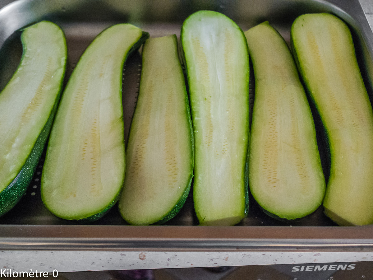 Photo de recette de courgettes, four vapeur de Kilomètre-0, blog de cuisine réalisée à partir de produits locaux et issus de circuits courts
