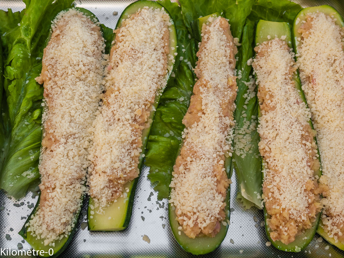 Photo de recette de courgettes farcies, légumes farcis, légumes, été, automne, Kilomètre-0, blog de cuisine réalisée à partir de produits locaux et issus de circuits courts