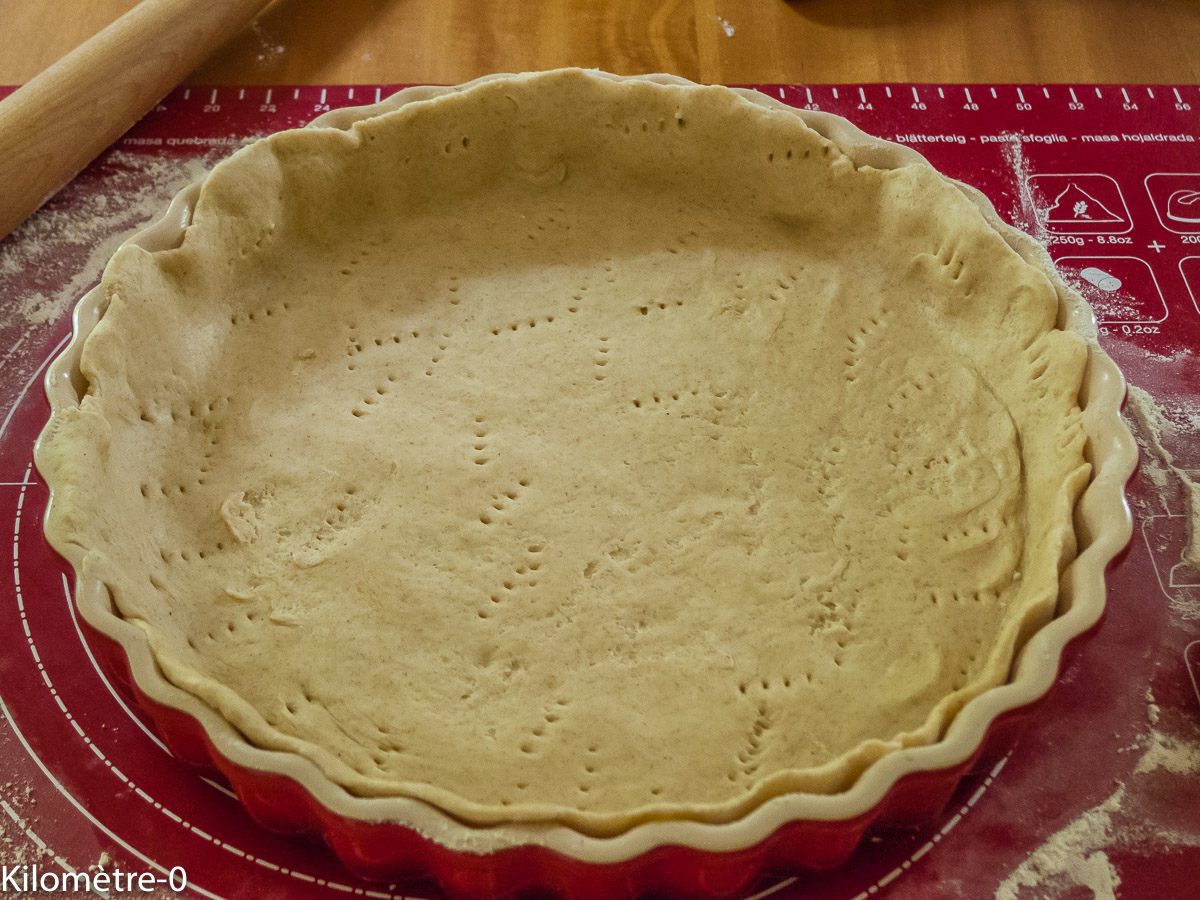 Photo de recette de pâte à tarte facile de Kilomètre-0, blog de cuisine réalisée à partir de produits locaux et issus de circuits courts