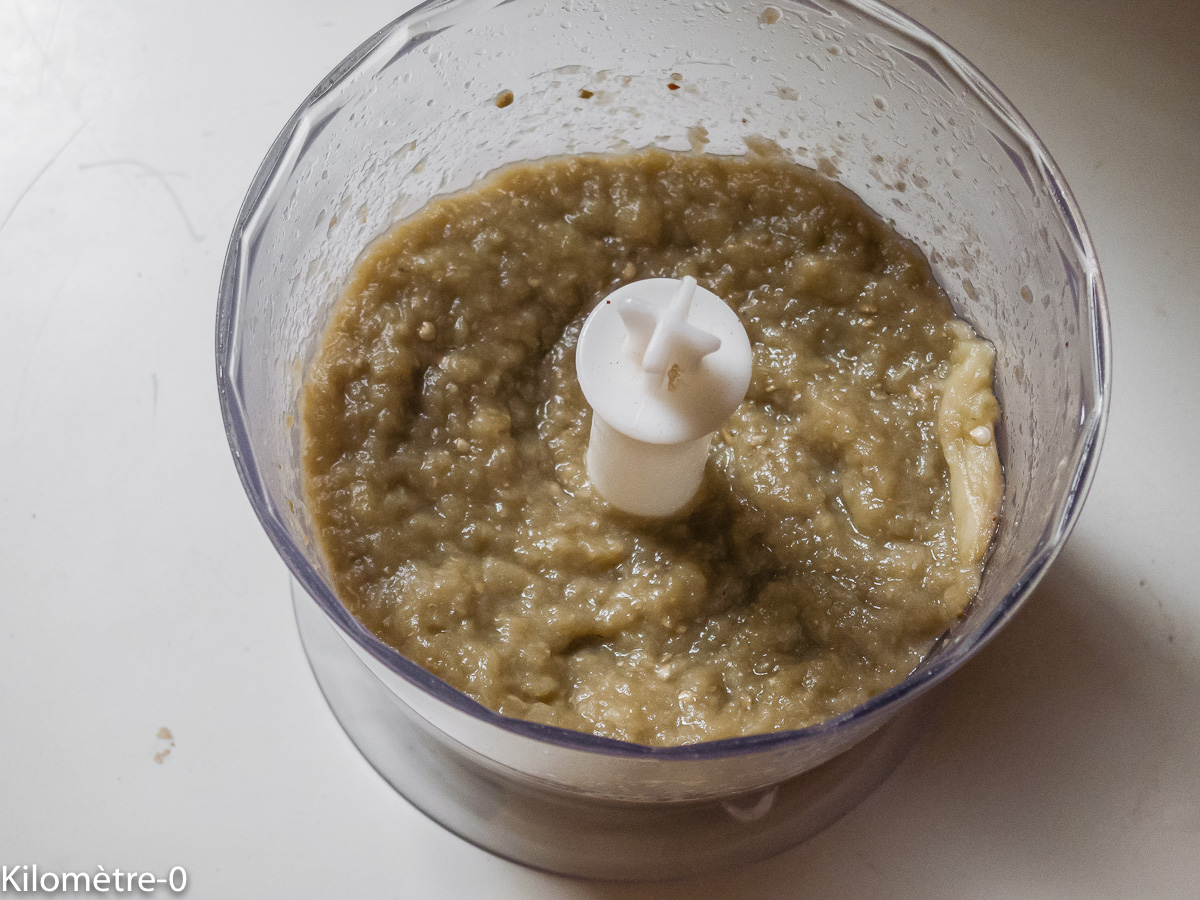 Photo de recette de caviar d'aubergine, facile, rapide, économique de Kilomètre-0, blog de cuisine réalisée à partir de produits locaux et issus de circuits courts