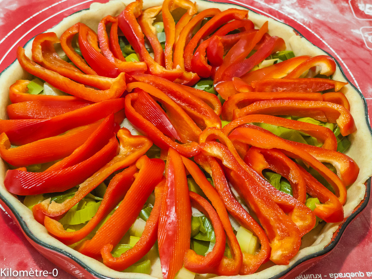Photo de recette de tarte aux légumes, facile de Kilomètre-0, blog de cuisine réalisée à partir de produits locaux et issus de circuits courts