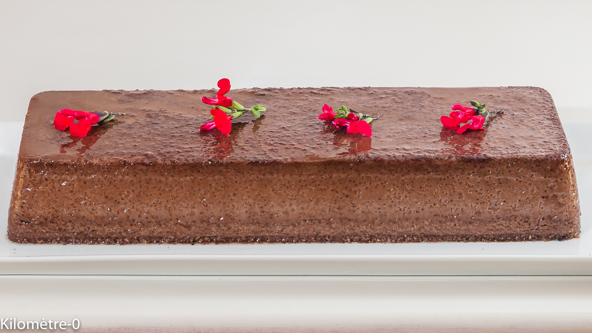 Photo de recette de flan piémontais, bonèt, chocolat, dessert, gâteau, noisettes, facile de Kilomètre-0, blog de cuisine réalisée à partir de produits locaux et issus de circuits courts