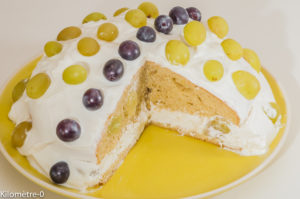 Photo de recette de gâteau aux raisins frais, fromager, yaourt grec de Kilomètre-0, blog de cuisine réalisée à partir de produits locaux et issus de circuits courts