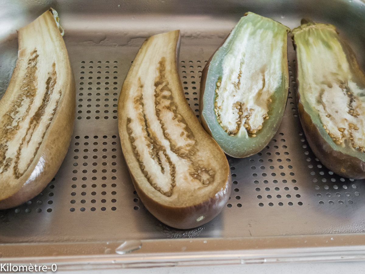 Photo de recette de desserts, gâteau, aubergine de Kilomètre-0, blog de cuisine réalisée à partir de produits locaux et issus de circuits courts
