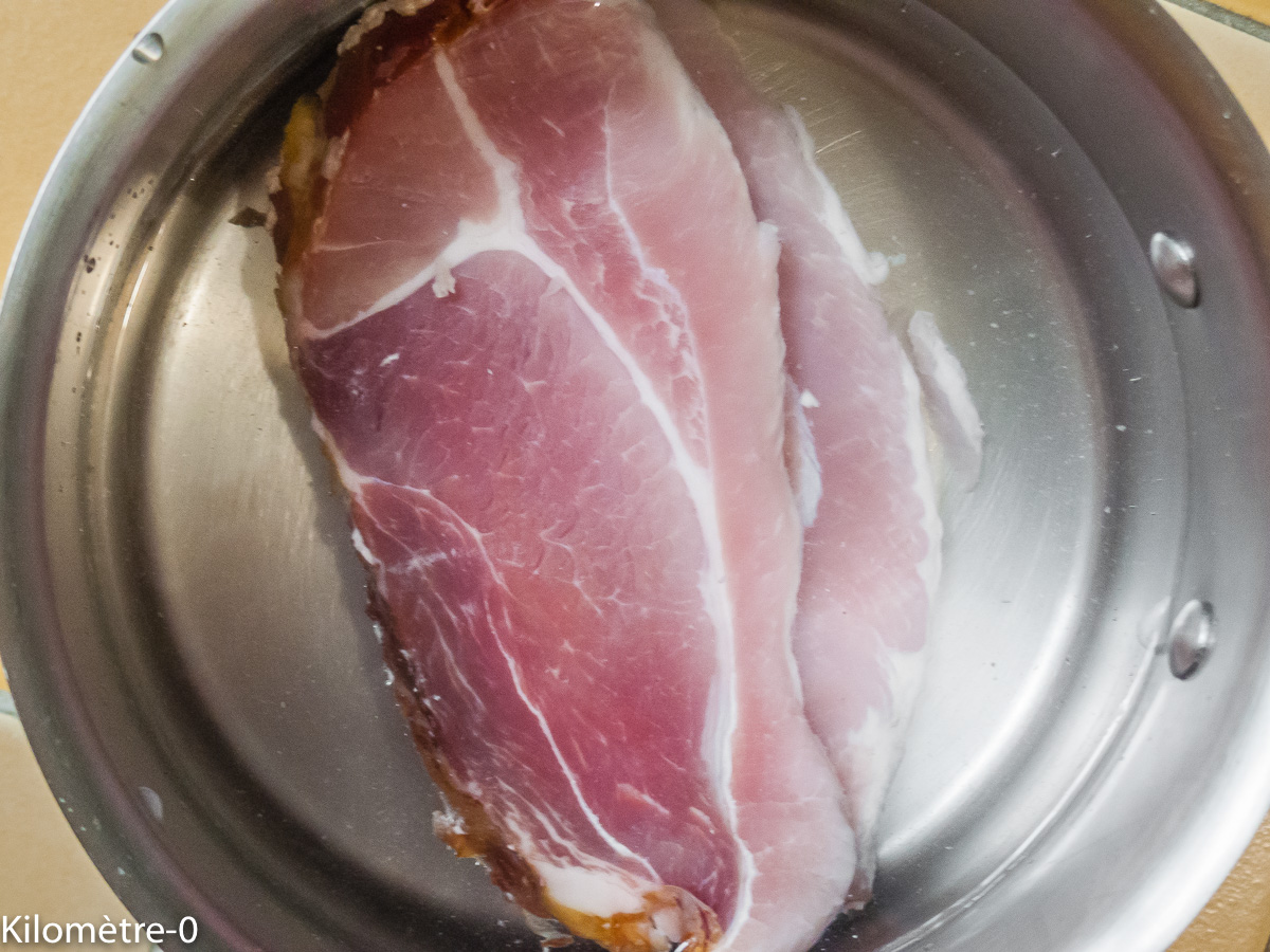 Photo de recette de jambon fumé de Kilomètre-0, blog de cuisine réalisée à partir de produits locaux et issus de circuits courts