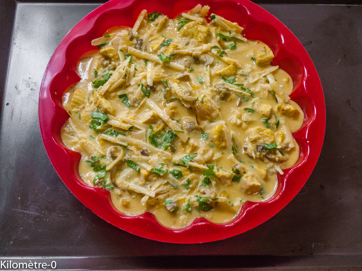 Photo de recette de tajine tunisien au poulet et au fromage de Kilomètre-0, blog de cuisine réalisée à partir de produits locaux et issus de circuits courts