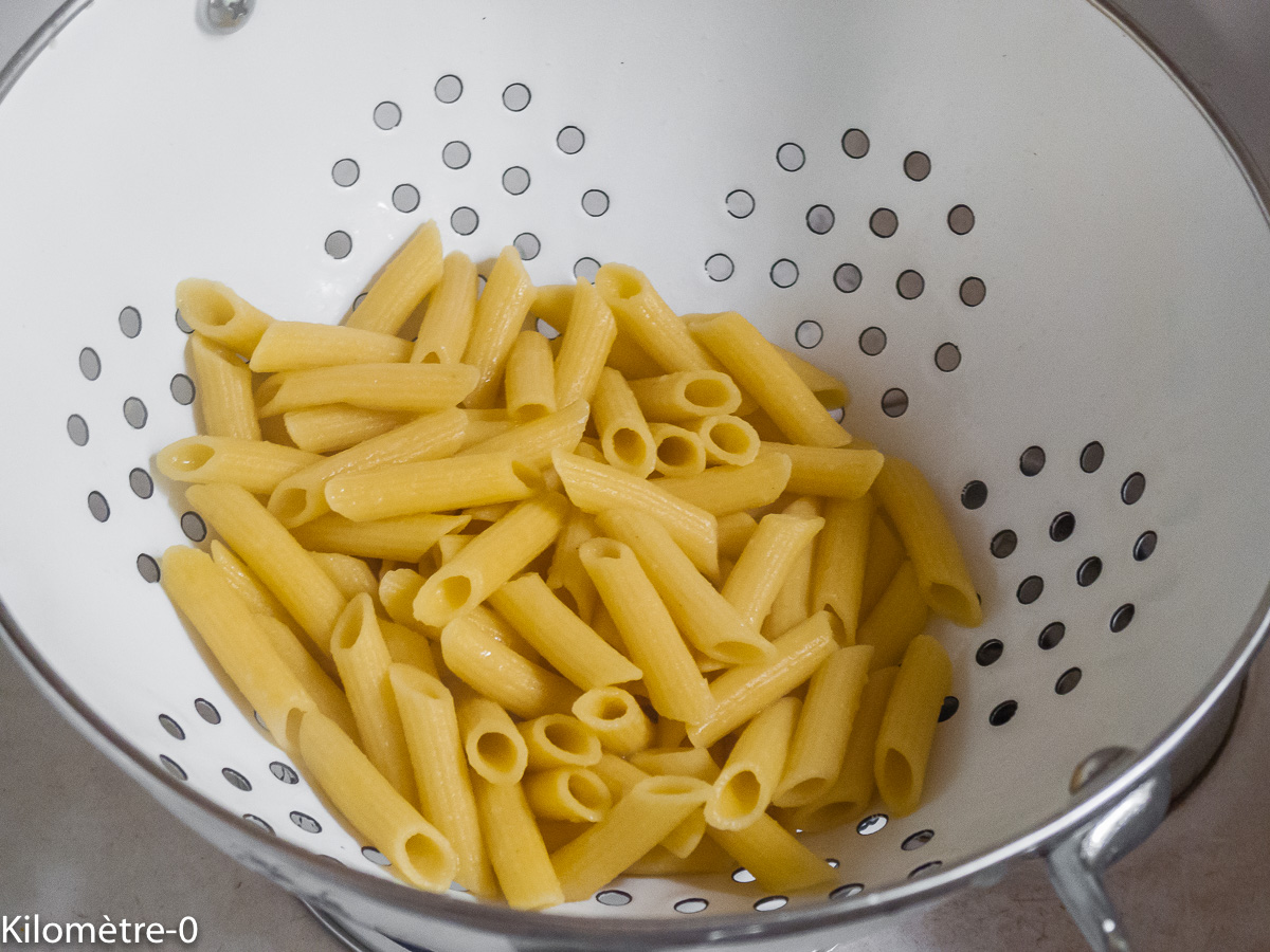 Photo de recette de pâtes de Kilomètre-0, blog de cuisine réalisée à partir de produits locaux et issus de circuits courts
