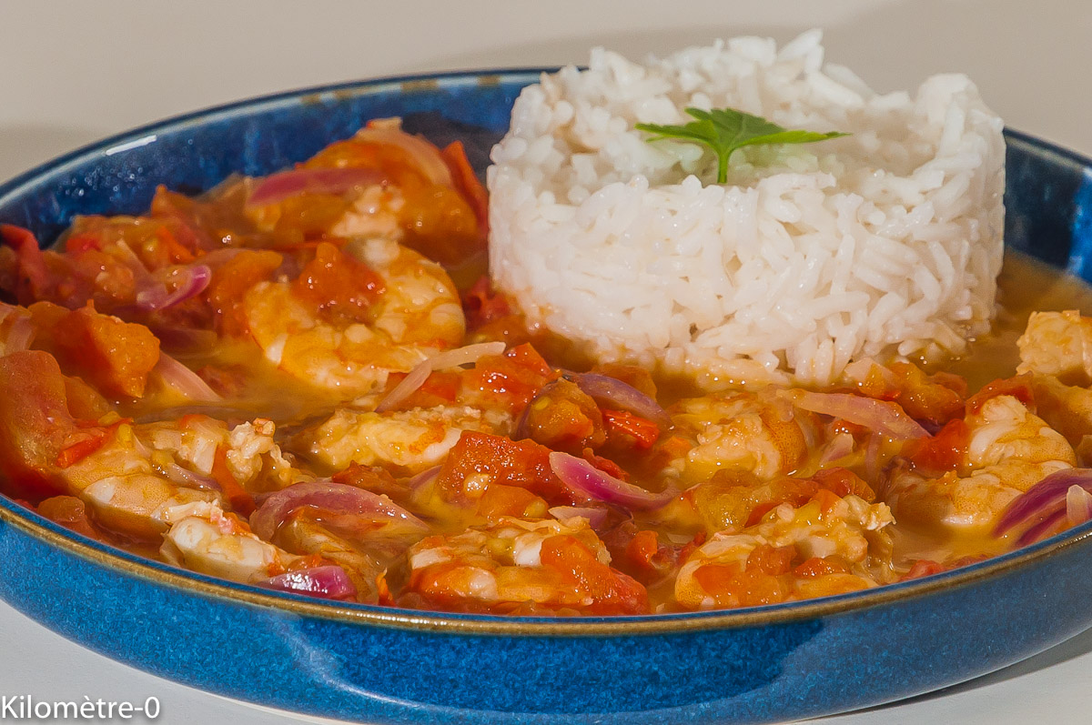 Recettes au curry : riz, sauce, crevettes