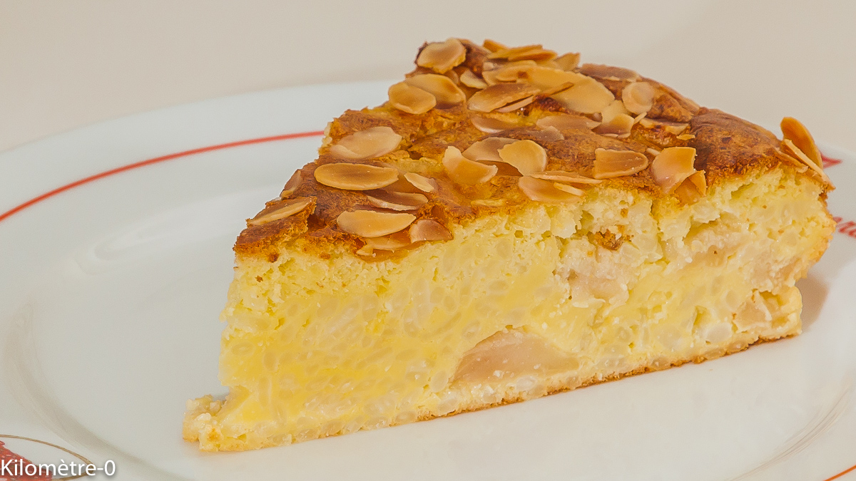 Photo de recette de gâteau de riz, dessert aux pommes, facile, amandes, bio de Kilomètre-0, blog de cuisine réalisée à partir de produits locaux et issus de circuits courts
