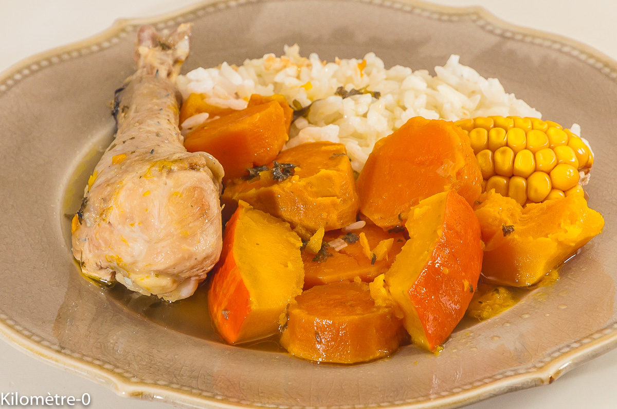 Photo de recette de plat national facile du Panama, poulet, sanoccho de Kilomètre-0, blog de cuisine réalisée à partir de produits locaux et issus de circuits courts
