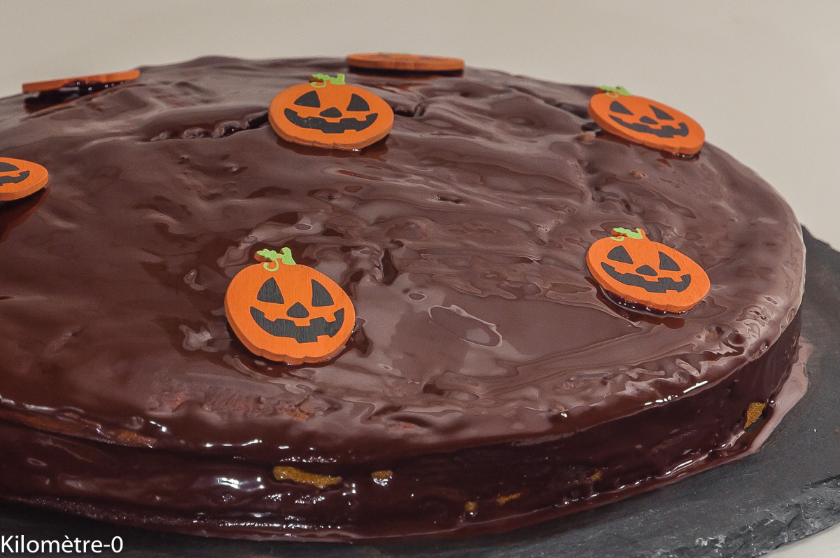 Photo de recette de gâteau facile, dessert d'Halloween, enfant, fête, anniversaire, citrouille, rapide, léger de Kilomètre-0, blog de cuisine réalisée à partir de produits locaux et issus de circuits courts