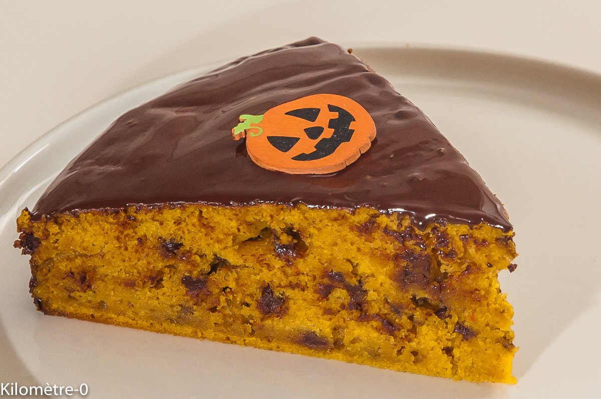 Photo de recette de dessert d'Halloween, chocolat, citrouille, facile, enfant, gâteau, rapide, léger de Kilomètre-0, blog de cuisine réalisée à partir de produits locaux et issus de circuits courts