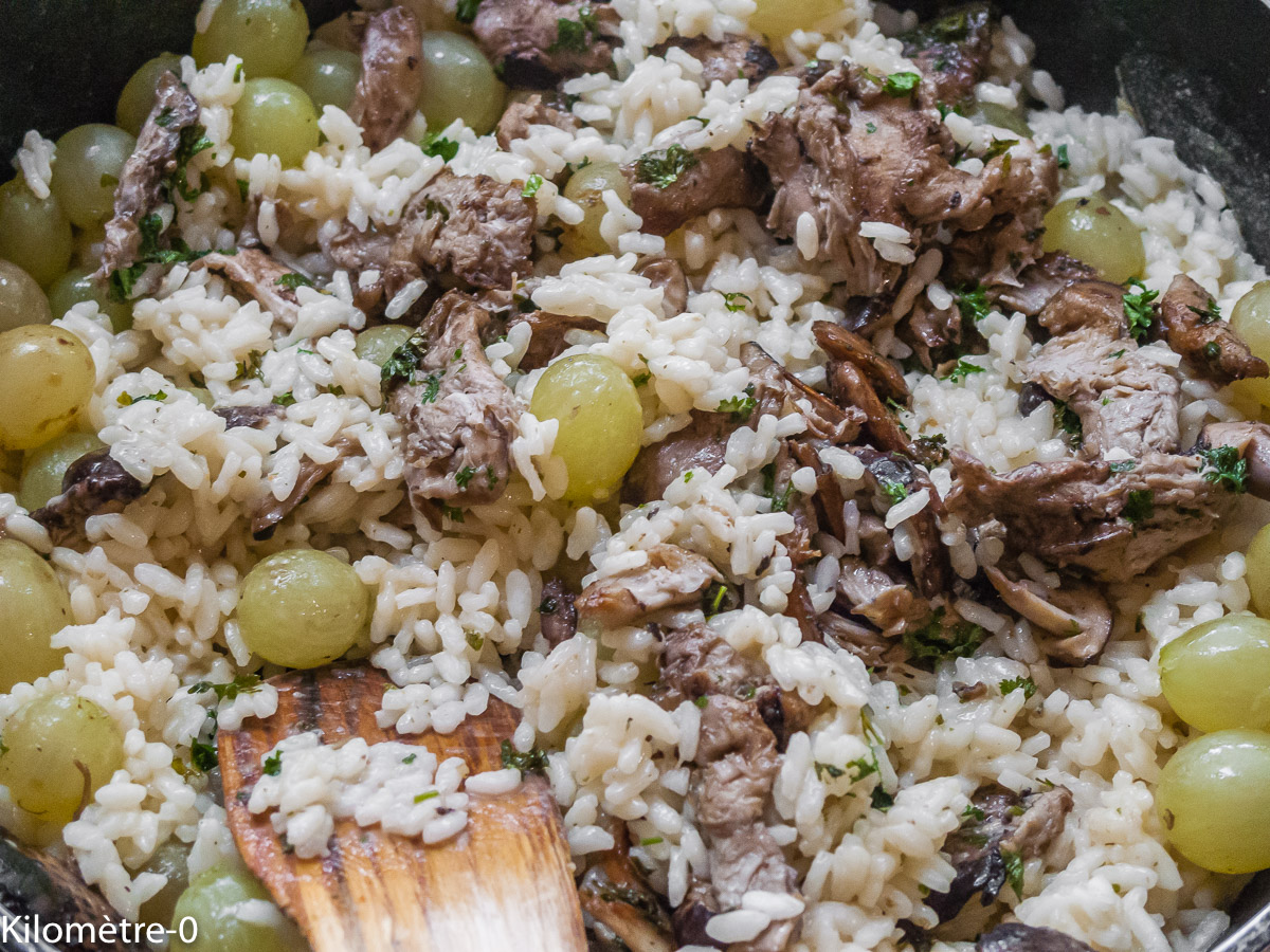 Photo de recette de risotto aux champignons, facile de Kilomètre-0, blog de cuisine réalisée à partir de produits locaux et issus de circuits courts