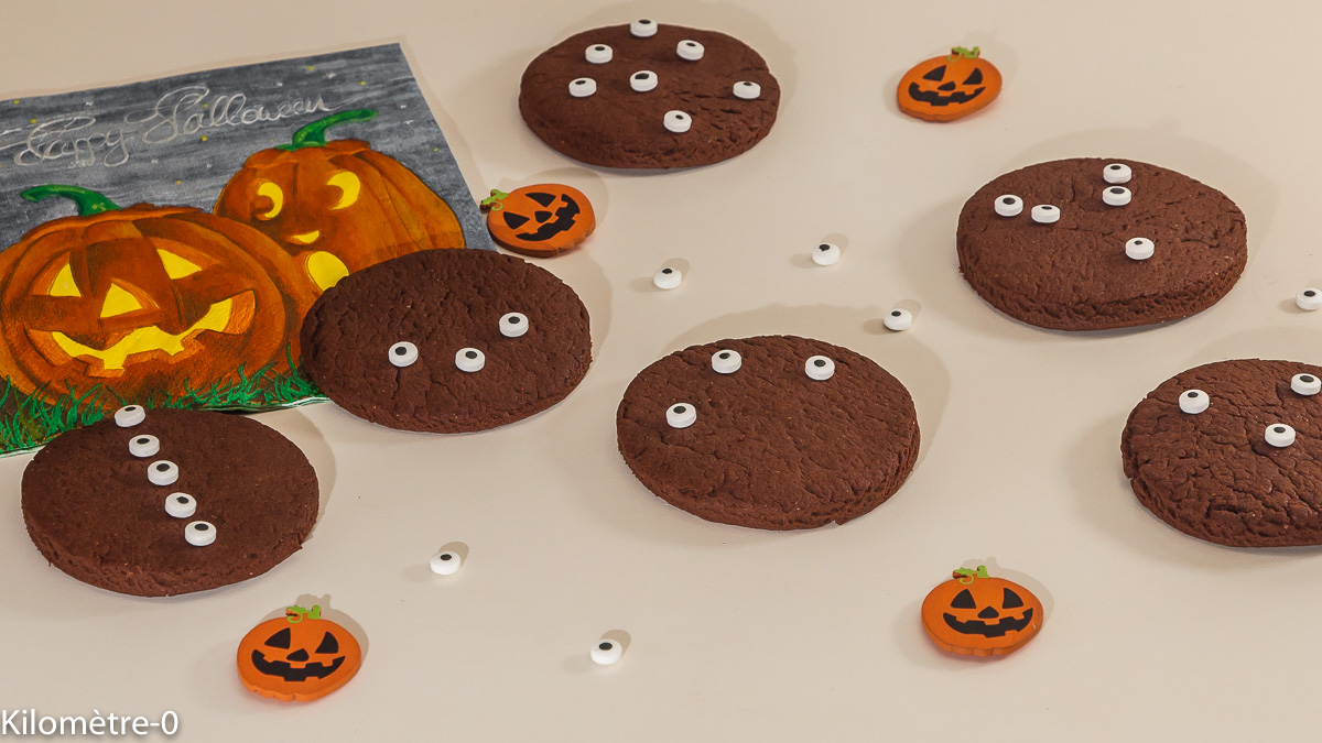 Photo de recette d'halloween, gâteaux, biscuits, facile, enfant, rapide, chocolat de  Kilomètre-0, blog de cuisine réalisée à partir de produits locaux et issus de circuits courts