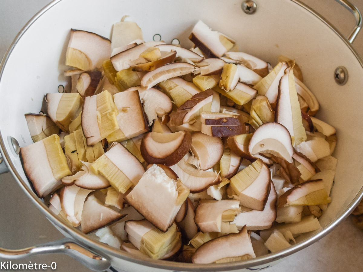 Photo de recette de cèpes de Kilomètre-0, blog de cuisine réalisée à partir de produits locaux et issus de circuits courts