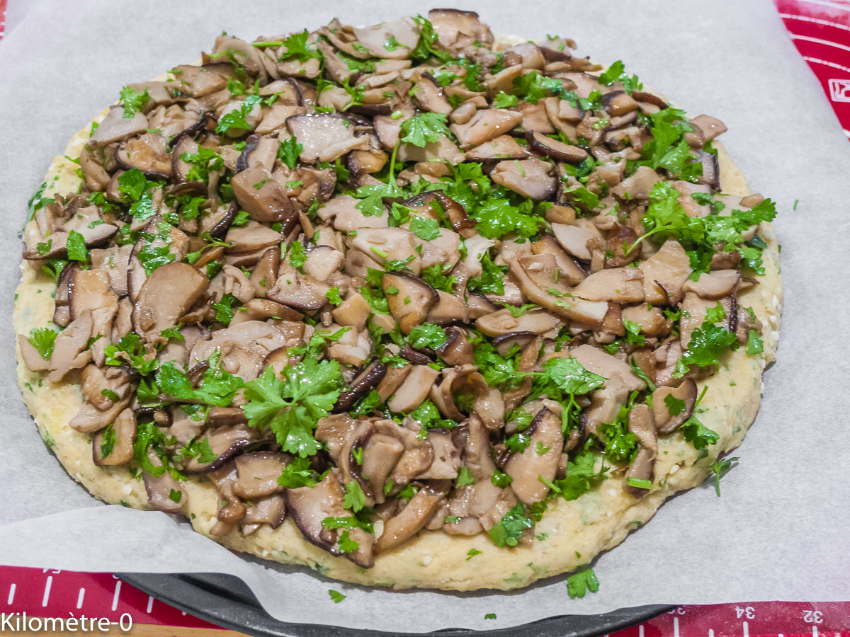 Photo de recette de galette aux cèpes, de Kilomètre-0, blog de cuisine réalisée à partir de produits locaux et issus de circuits courts