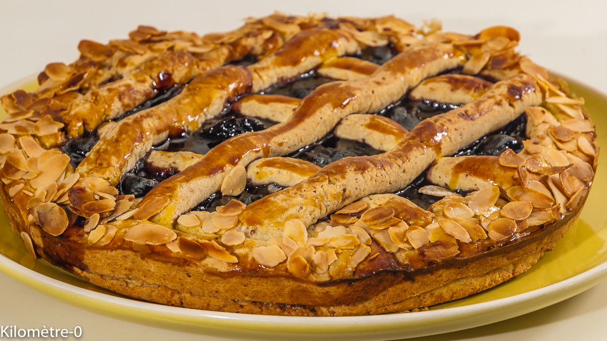 Photo de recette de tarte aux cerises, autrichienne, dessert, tarte aux fruits facile, Kilomètre-0, blog de cuisine réalisée à partir de produits locaux et issus de circuits courts