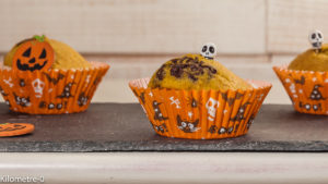 Photo de recette de  muffins, halloween, courge, butternut, potimarron, facile, légumes, chocolat de Kilomètre-0, blog de cuisine réalisée à partir de produits locaux et issus de circuits courts