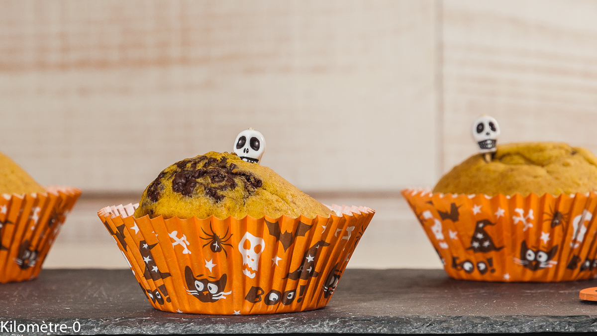 Photo de recette de muffins, enfant, Halloween, facile, rapide, léger de Kilomètre-0, blog de cuisine réalisée à partir de produits locaux et issus de circuits courts