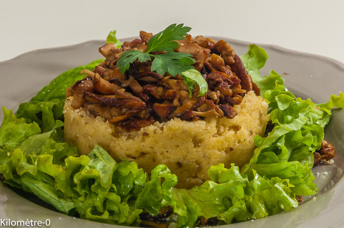 Photo de recette italienne facile, polenta, cèpes, parmesan de Kilomètre-0, blog de cuisine réalisée à partir de produits locaux et issus de circuits courts