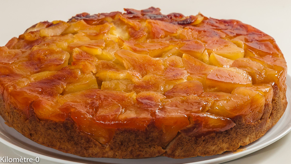 Photo de recette de gâteau du matin facçon tatin, cake, dessert, pommes, facile, bio, rapide, léger de Kilomètre-0, blog de cuisine réalisée à partir de produits locaux et issus de circuits courts