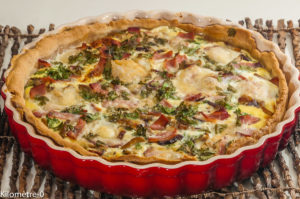 Photo de recette de quiche, cèpes, bacon, mozzarella, automne, facile, de  Kilomètre-0, blog de cuisine réalisée à partir de produits locaux et issus de circuits courts