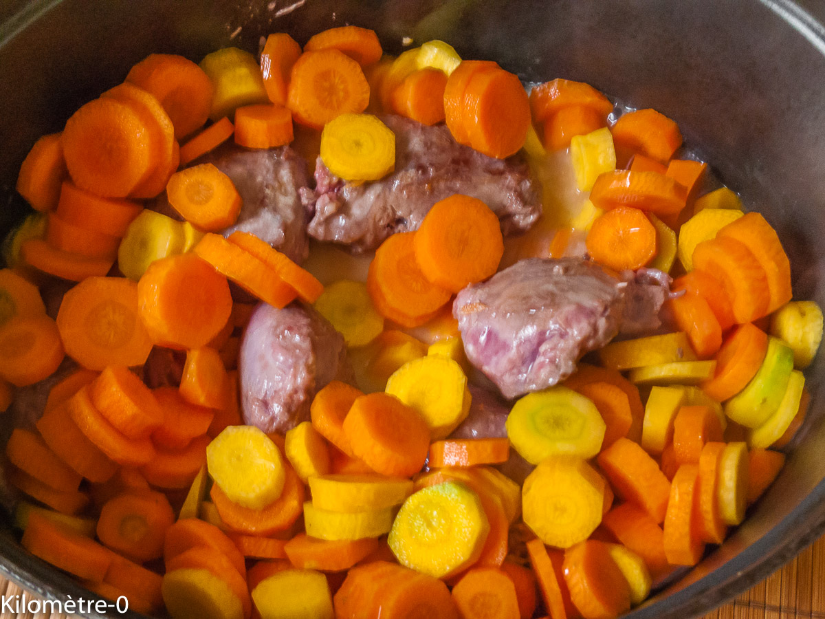 Photo de recette de joues de porc, carottes de Kilomètre-0, blog de cuisine réalisée à partir de produits locaux et issus de circuits courts