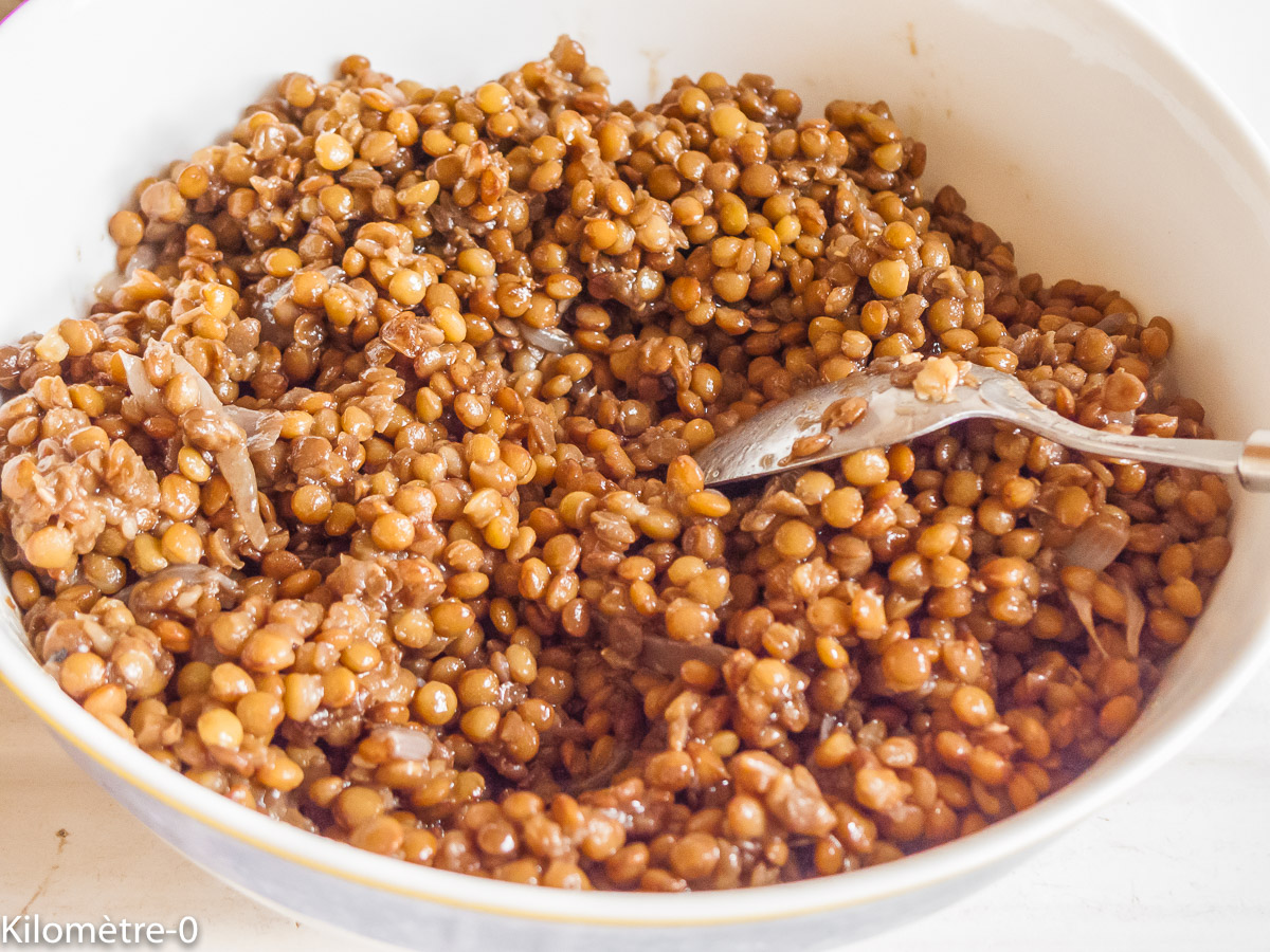Photo de recette de lentilles de Kilomètre-0, blog de cuisine réalisée à partir de produits locaux et issus de circuits courts
